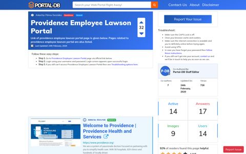 Providence Employee Lawson Portal