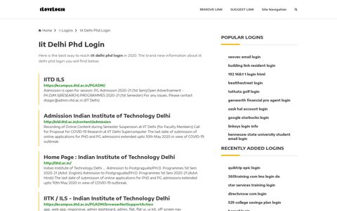 Iit Delhi Phd Login ❤️ One Click Access