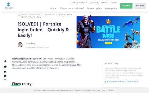 [SOLVED] | Fortnite login failed | Quickly & Easily! - Driver Easy