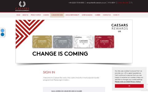 Sign in - Caesars Rewards - Caesars Entertainment EMEA