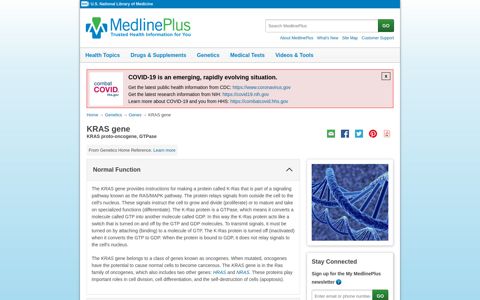 KRAS gene: MedlinePlus Genetics