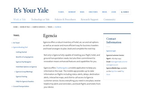 Egencia | It's Your Yale