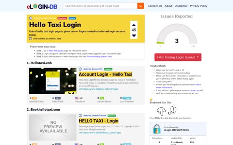 Hello Taxi Login - A database full of login pages from all over ...