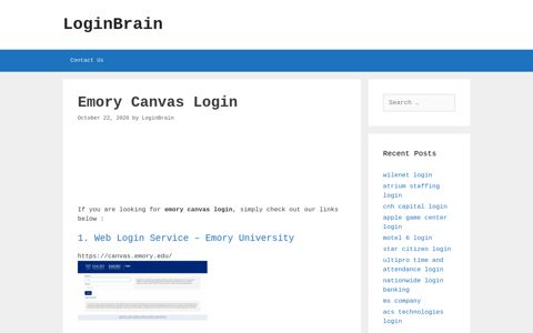 Emory Canvas - Web Login Service - Emory University