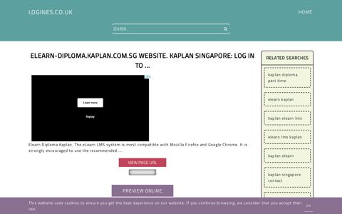 Elearn-diploma.kaplan.com.sg website. Kaplan Singapore ...