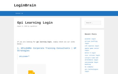 gpi learning login - LoginBrain