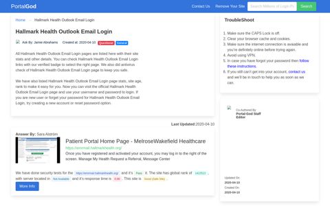Hallmark Health Outlook Email Login Page - portal-god.com
