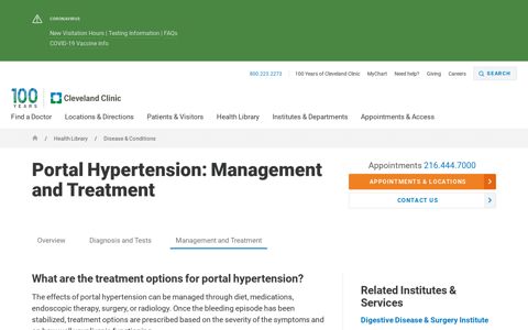 Portal Hypertension Management and Treatment | Cleveland ...