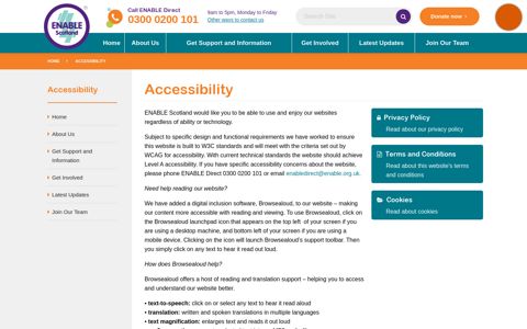 Website Accessibility - ENABLE Scotland