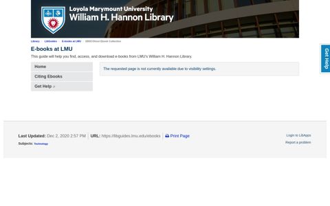 EBSCOhost Ebook Collection - E-books at LMU - LibGuides at ...