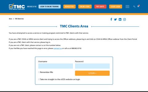 TMC Clients Area | Total Medical Compliance
