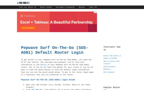 Pepwave Surf On-The-Go (SUS-AGN1) - Default login IP ...