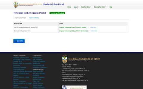 Welcome to the Student Portal : TU-K Student Portal