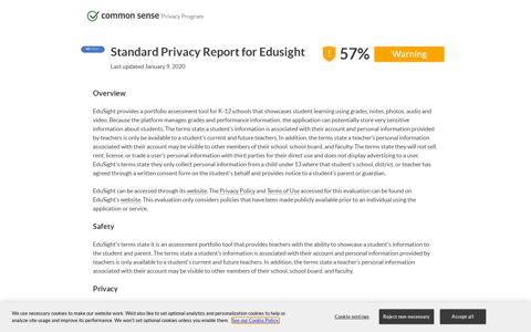 Edusight - Full Privacy Report - Common Sense Privacy Program