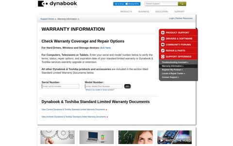Warranty Information | Dynabook
