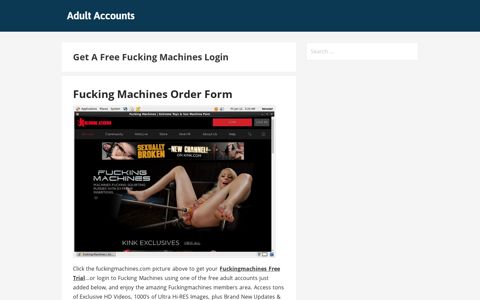 Get A Free Fucking Machines Login - Adult Accounts