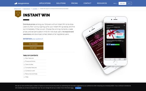 Instant Win Giveaway App - Instant Sweepstakes | Easypromos