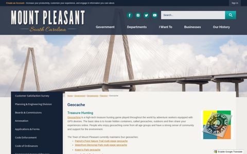 Geocache | Mount Pleasant, SC - Official Website