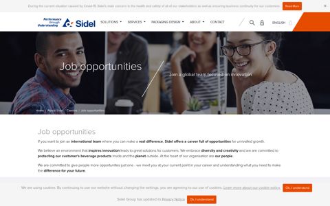 Job opportunities at Sidel - SIDEL