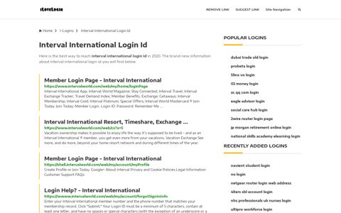 Interval International Login Id ❤️ One Click Access - iLoveLogin