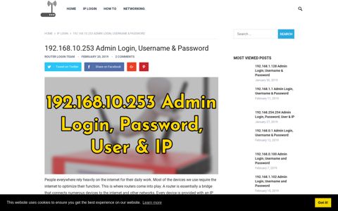 192.168.10.253 Admin Login, Username & Password - Router ...