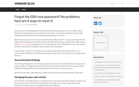 Forgot the ESXi root password? No problems, here are 4 ways ...