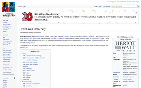 Heriot-Watt University - Wikipedia