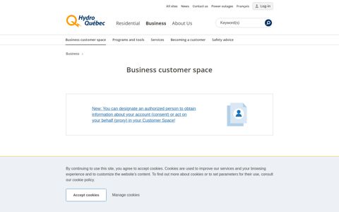 Business customer space – Hydro-Québec