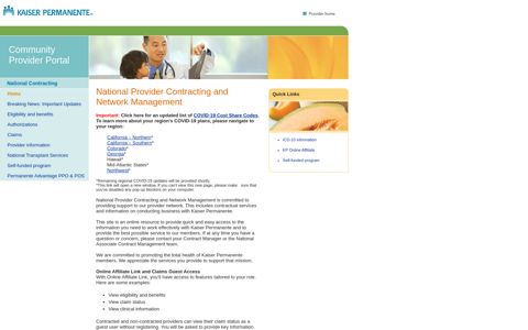Kaiser Permanente National Provider Contracting and ...