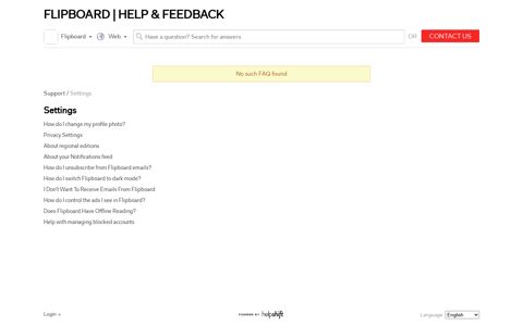HELP & FEEDBACK Support - FLIPBOARD