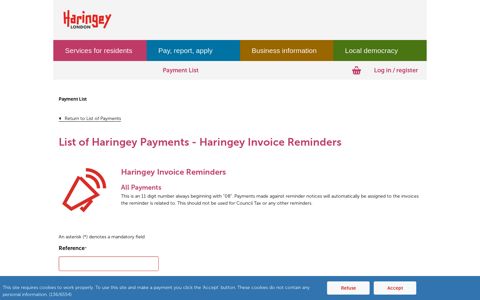 Civica Payments Portal - List of Haringey Payments - Haringey ...