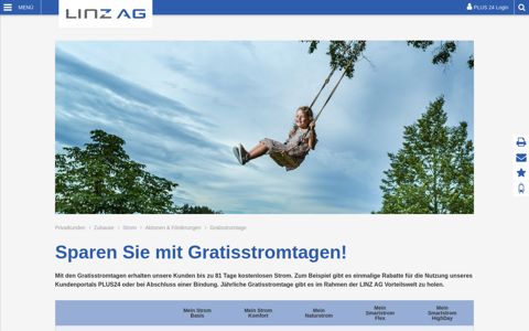 Sparen Sie mit Gratisstromtagen! - Linz AG