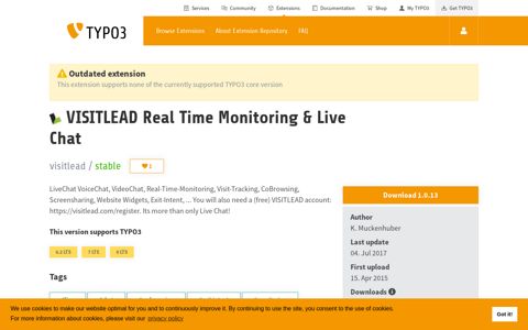 TYPO3 Extension 'VISITLEAD Real Time Monitoring & Live ...
