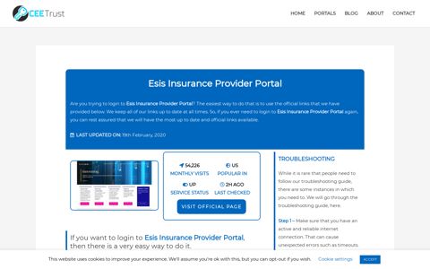 Esis Insurance Provider Portal - Find Official Portal - CEE Trust