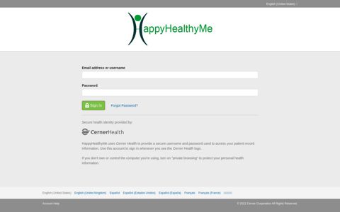 HappyHealthyMe Login - Patient Portal