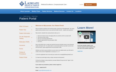 Laureate Medical Group Patient Portal