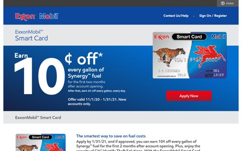 Personal Gas-Fuel Credit Card From ExxonMobil | Get Smart ...