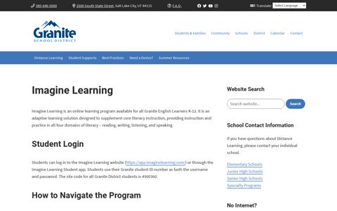 Imagine Learning - Granite School District