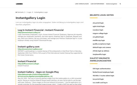 Instantgallery Login | Allgemeine Informationen zur Anmeldung
