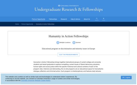 Humanity in Action Fellowships | Undergraduate Research ...