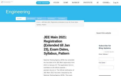 JEE Main 2021 February: Exam Date (Out), Application Form ...
