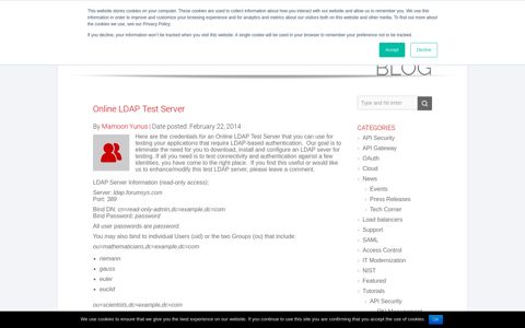 Online LDAP Test Server - Forum Systems