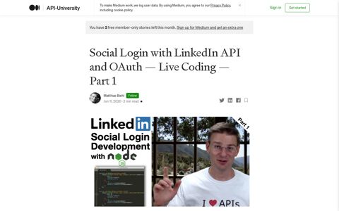 Social Login with LinkedIn API and OAuth — Live Coding ...