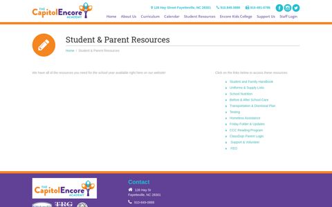 Student & Parent Resources – The Capitol Encore Academy