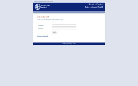 SCIS web portal - Leiden University