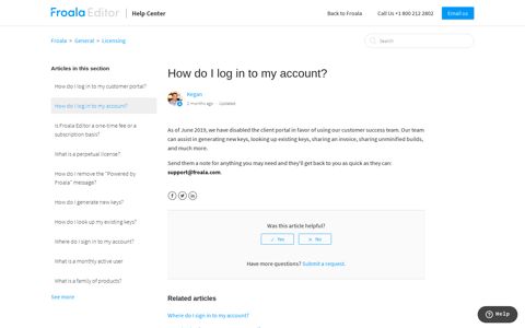 How do I log in to my account? – Froala