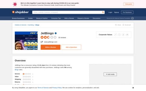 JetBingo Reviews - 15 Reviews of Jetbingo.com | Sitejabber