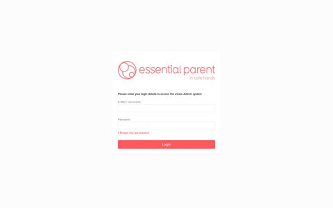 E-Care Login Panel - Essential Parent