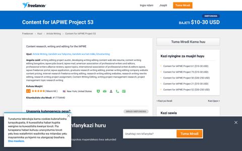 Content for IAPWE Project 53 | Article Writing | Uandishi ... - Freelancer