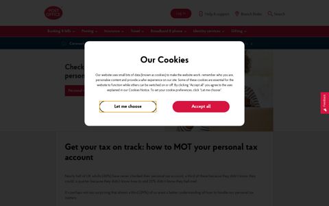Personal Tax Account Guide: Income & Allowance | Post Office®